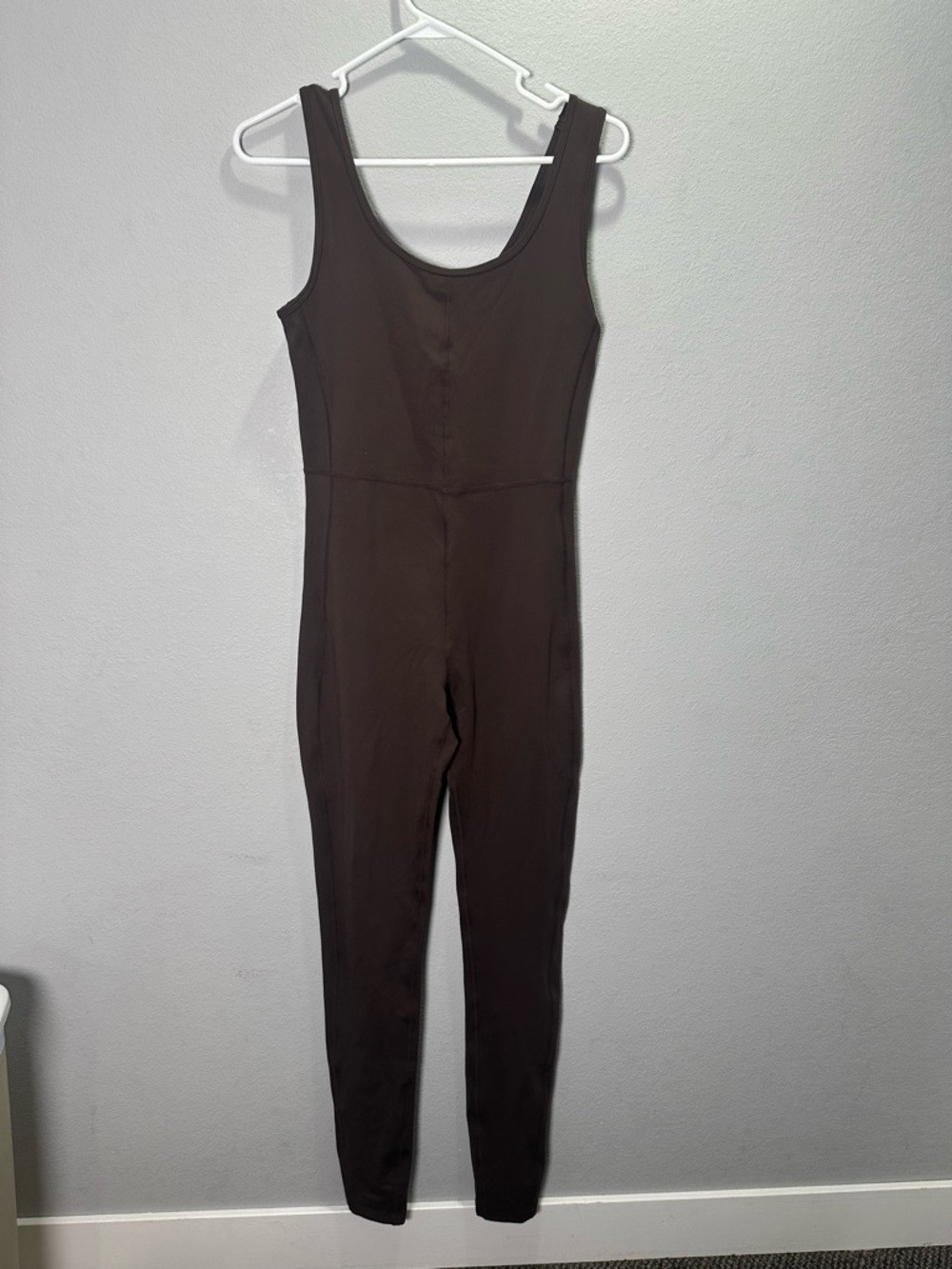 Sleek Brown Sleeveless Fitted Jumpsuit